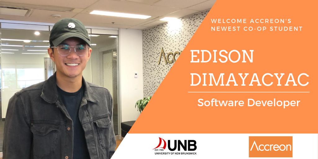 accreon's tweet image. Edison Dimayacyac from Fredericton, NB is a Computer Science student at the University of New Brunswick @UNB. He will be completing his first co-op with us.

We are thrilled to have Edison join the Accreon Family!
