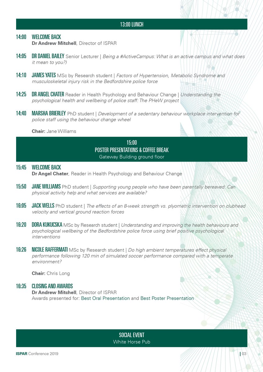 uniofbeds_SSPA's tweet photo. It's only 1 week to go until #ISPAR19! 🔬📈

Want a sneak peek at what's in store @uniofbeds next week? We've got you...here is the official programme for the day! 🗓️

There's still time to sign up if you haven't already: https://t.co/RNhxj2zQAj https://t.co/ppYVAprrNu