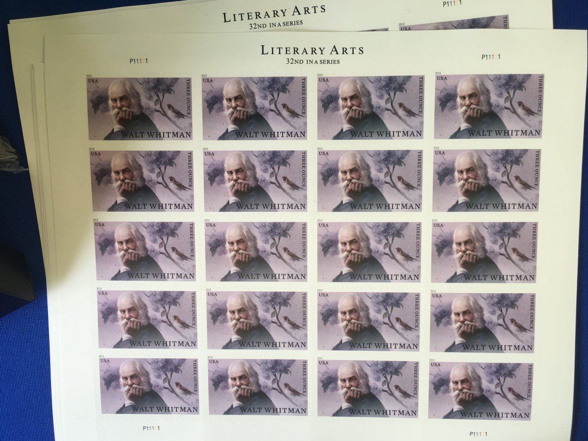 #USPS is proud to share the #WaltWhitmanStamps with customers and poets around the nation, 200 years since the birth of “America’s first” modern poet (right here in Long Island, NY)! More info about the stamp can be found here: about.usps.com/newsroom/natio…