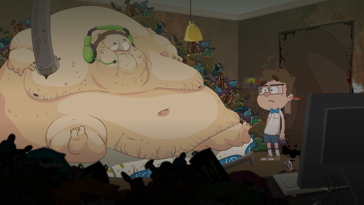 We are totally against 🤬FATPHOBIA 🤬 so we have decided to include a very fat character. #indiegames #indiedev 

We hope nobody feels offended. 

🇺🇸 At least we have not designed any scene with school shootings. 🇺🇸