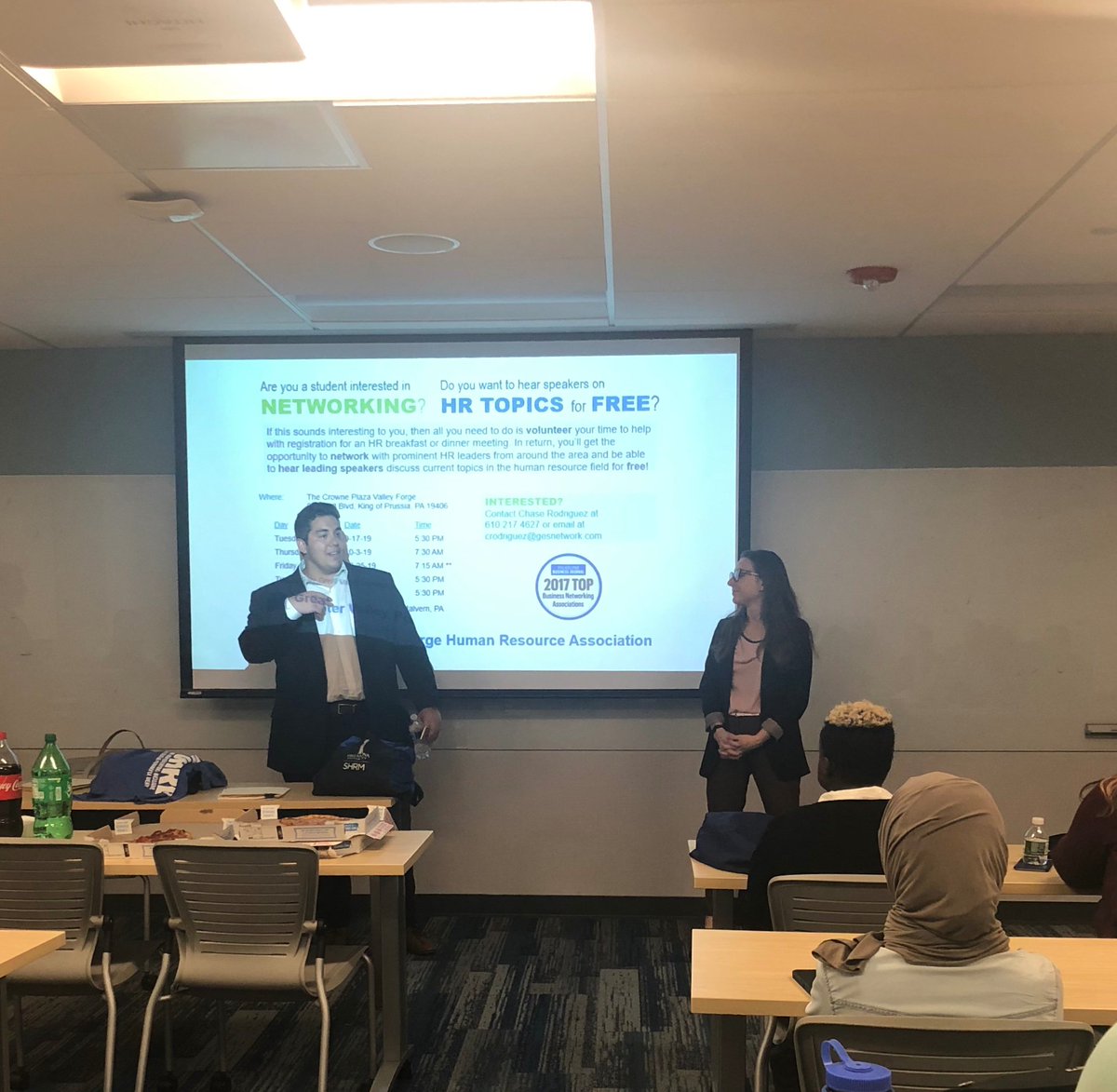 villanovahrd's tweet photo. Thanks to everyone who attended our #VUSHRM Kick-Off Meeting! Special thanks to @gvfhra for coming to speak about their chapter and events! 
Don't forget about Happy Hour tonight from 5pm - 7pm at Gullifty's Bar &amp; Grill 🎉🥳 #villanovahrd #gvfhra https://t.co/nmjdY6oVT3