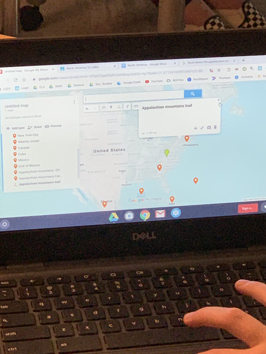 ClayCrawfordEdu's tweet photo. Loving using Google My Maps for labeling North America to start off our unit. Students are adding in meaningful pictures and descriptions. #lex1socstudies #DLPAdvocate #GoogleEDU https://t.co/VpJSt0K0vq