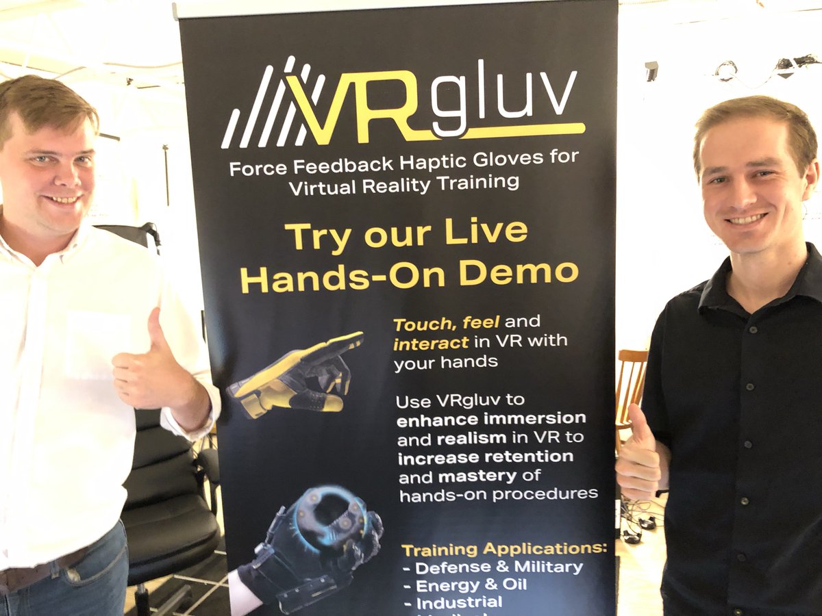 VRgluv's tweet photo. Only 5 more days until we are demoing our #hapticgloves at #ewts2019. Find us at BOOTH 113 for a live hands-on demo and experience them for yourself. Don’t bother with cheap, vibrating data gloves when you can experience a real sense od touch with powerful #ForceFeedback https://t.co/A4TesyD71C