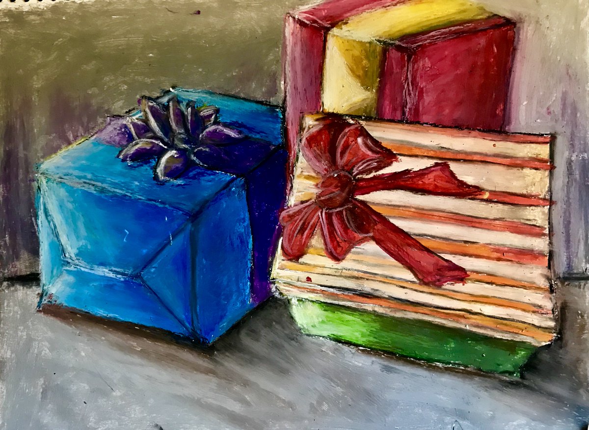 8th grader Lilly Velarde shows incredible light and dark values in her oil Pastel painting. #weareltusd #stmspride