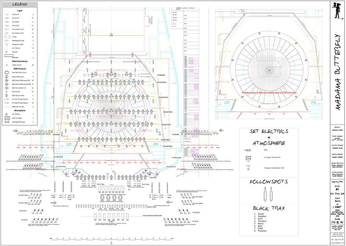 livedesignmag's tweet image. Lighting designer Damien Cooper lit Madama Butterfly, building on top of the traditional Opera Australia #lightplot - Check it out:  ow.ly/Zw4M50w5EiP
