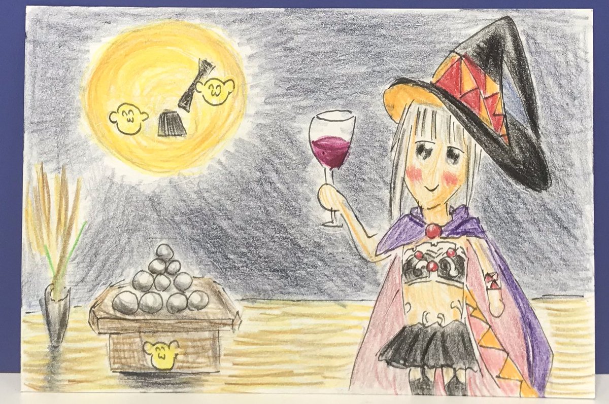探偵学院愛弗部員 第154回 Maru Agqr 徳井青空のまぁるくなぁれ イラスト採用ありがとうございます W 9月13日は 中秋の名月 お月見の日です ワインを飲んでオシャレなお月見をするユキカゼちゃんを描いてみました