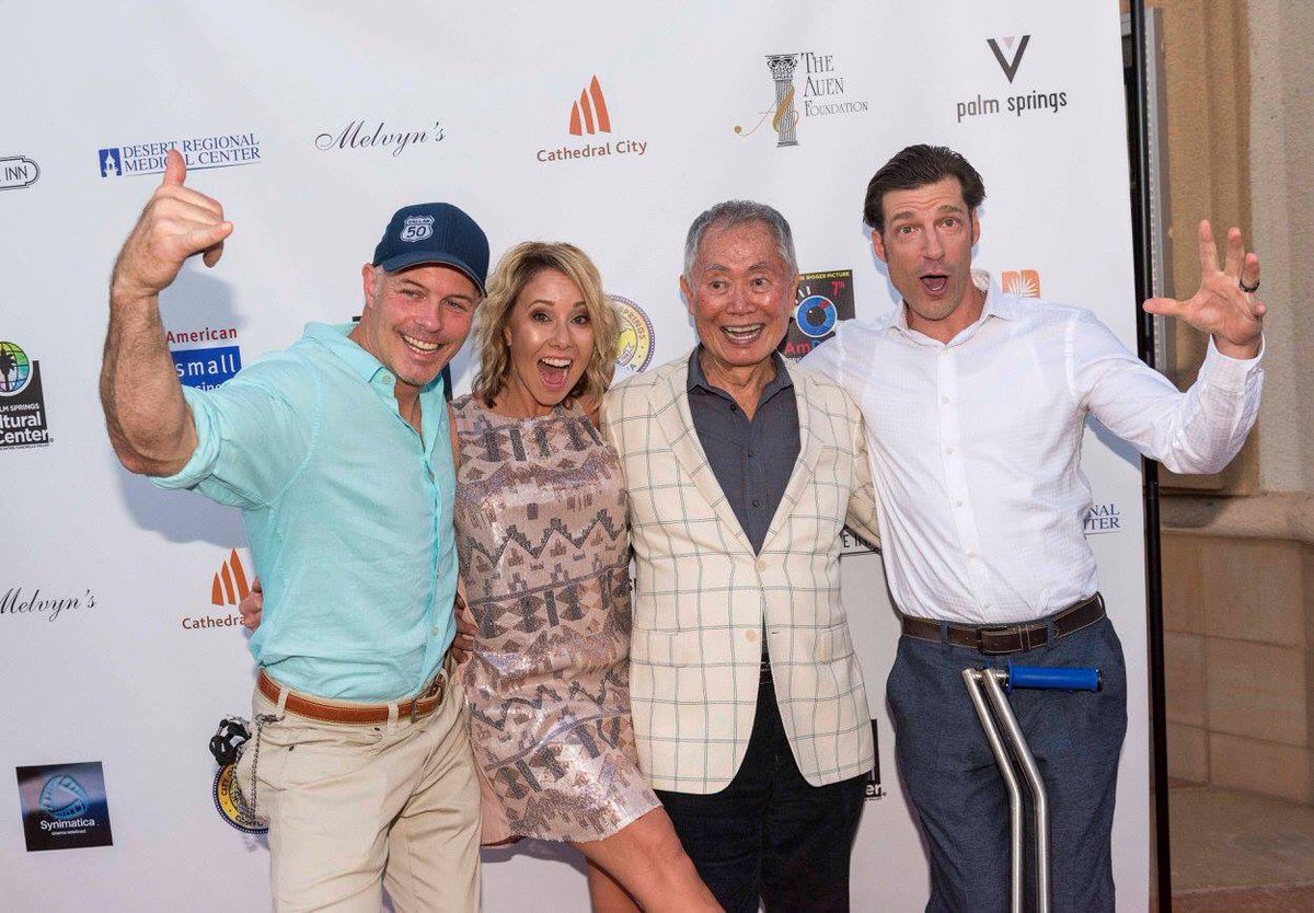 Amdocfilmfest's tweet photo. #TBT Acting legend and humanitarian @GeorgeTakei appeared at #AmDocs2018 for the behind the scenes #documentary chronicling @allegiancebway, and to participate in a lively, interesting, and inspiring audience Q&A. 🌴🎥 #FilmTwitter #indiefilm #StarTrek #Broadway #PalmSprings https://t.co/FSmozADQCT