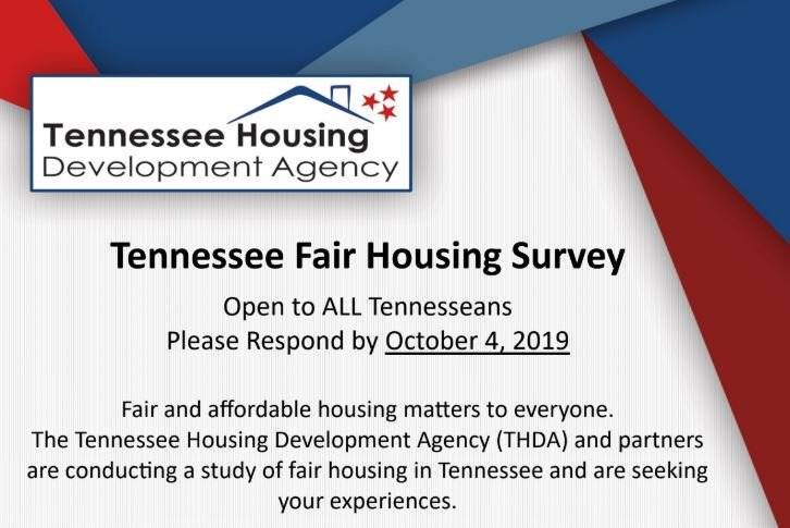 Your <a href="/TN_Housing_Dev/">THDA</a>  survey answers will help inform a state-wide plan addressing fair housing choice in Tennessee: surveymonkey.com/r/FairHousingTN
#fairhousing #THDA