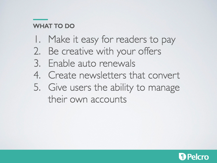 pelcroinc's tweet photo. First rule of selling a great product? Make it easy for people to pay! As far as we're concerned, quality media - and the journalists who produce it - are worth the money. Best practices ⬇️ #ONA19 #readerrevenue #dynamicpaywall #subscriptions https://t.co/j98EK32u49