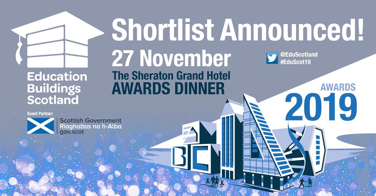 We are delighted to announce that the shortlist for the #Education Buildings Scotland 2019 Awards has been released #EduScot19 27-28 November bit.ly/EduScotAwardsS… Good luck to everyone shortlisted! #architecture #construction @RIBA @RIASmembership @hubswscotland @hubNorthScot