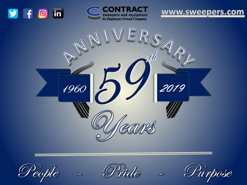 ContractSweeper's tweet image. We would like to thank everyone involved as we celebrate our companies 59th anniversary. We look forward to building on the foundation that has gotten us this far. People, Pride, Purpose

#Anniversary #Sweepers #Contract #Streetsweeping #People #Pride #Purpose