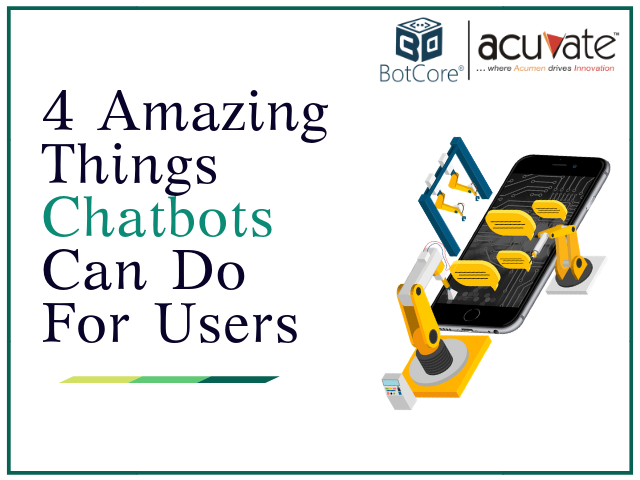 BotCore_AI's tweet photo. 4 Amazing Things Enterprise Chatbots Can Do For Users. https://t.co/GErzrrfi7Y
#ArtificialIntelligence #BankingBots #BI #Bots #BotCore #EnterpriseChatbots #IntranetBots #IT #HelpdeskBot #SalesIntelligence https://t.co/4V1ZhGl43Y