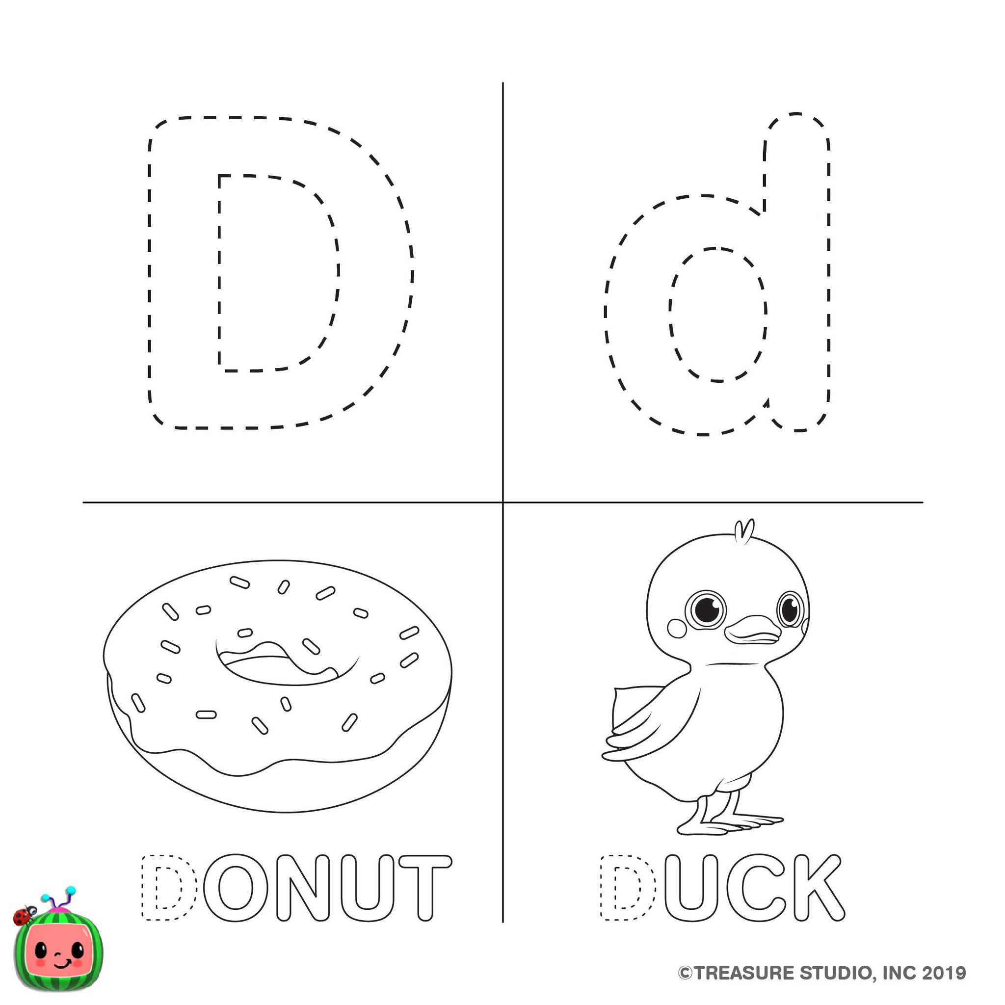 Cocomelon On Twitter Let S Learn Abcs With Cocomelon Today S Letter Is D Enjoy Our New Coloring Page While Watching Our Video Learn The Abcs D Is For Duck Https T Co Xohsymjyuu To Download