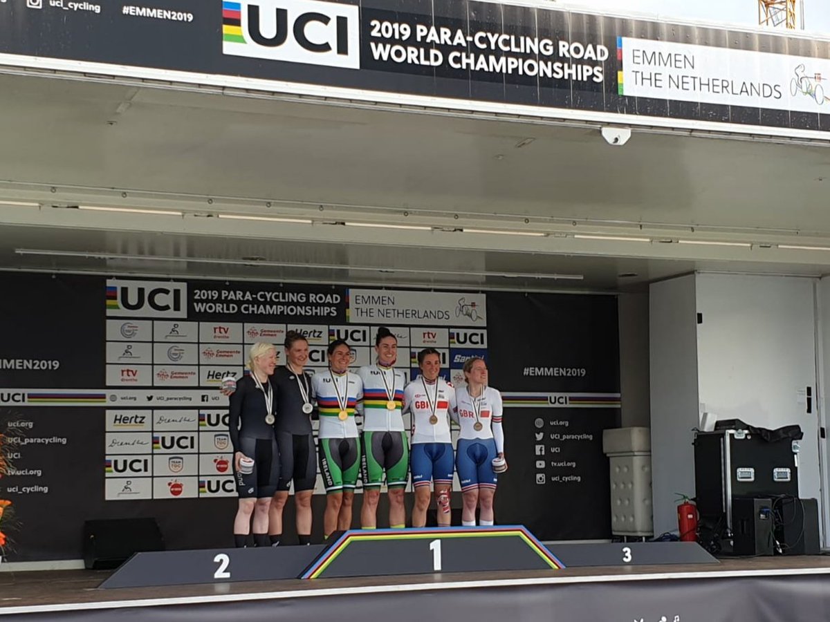 CyclingIreland's tweet photo. Katie-George Dunlevy and Eve McCrystal have won GOLD in the Time Trial at the UCI Paracycling World Championships 🌈 🥇

That's an incredible 3 in row 🙌 https://t.co/VQSMembDyf
