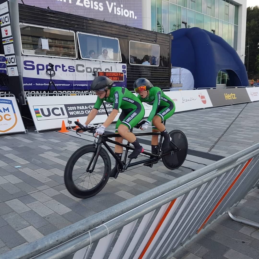 CyclingIreland's tweet photo. Katie-George Dunlevy and Eve McCrystal have won GOLD in the Time Trial at the UCI Paracycling World Championships 🌈 🥇

That's an incredible 3 in row 🙌 https://t.co/VQSMembDyf