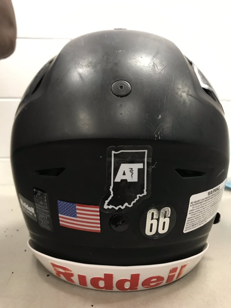 NC_SportsMed's tweet photo. NC Panthers are ready to kick off a week-long campaign to bring awareness to Indiana Athletic Trainers and #Safetyinfootball Over 5000 helmet stickers will be worn across Indiana Thanks to a grant from @D4updates & @INAthletic for promoting our profession! @panthersnc @NATA1950 https://t.co/j89oVbfzd6