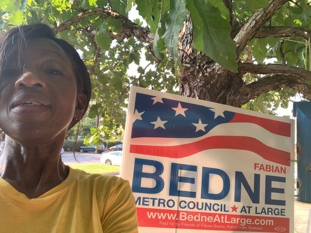 BedneAtLarge's tweet photo. Thanks to my friend Cynthia Dirkson, working a poll at Whitworth Baptist in Dist. 13 for me and Russ Bradford @Bradford4D13! https://t.co/PPmRrp55N1