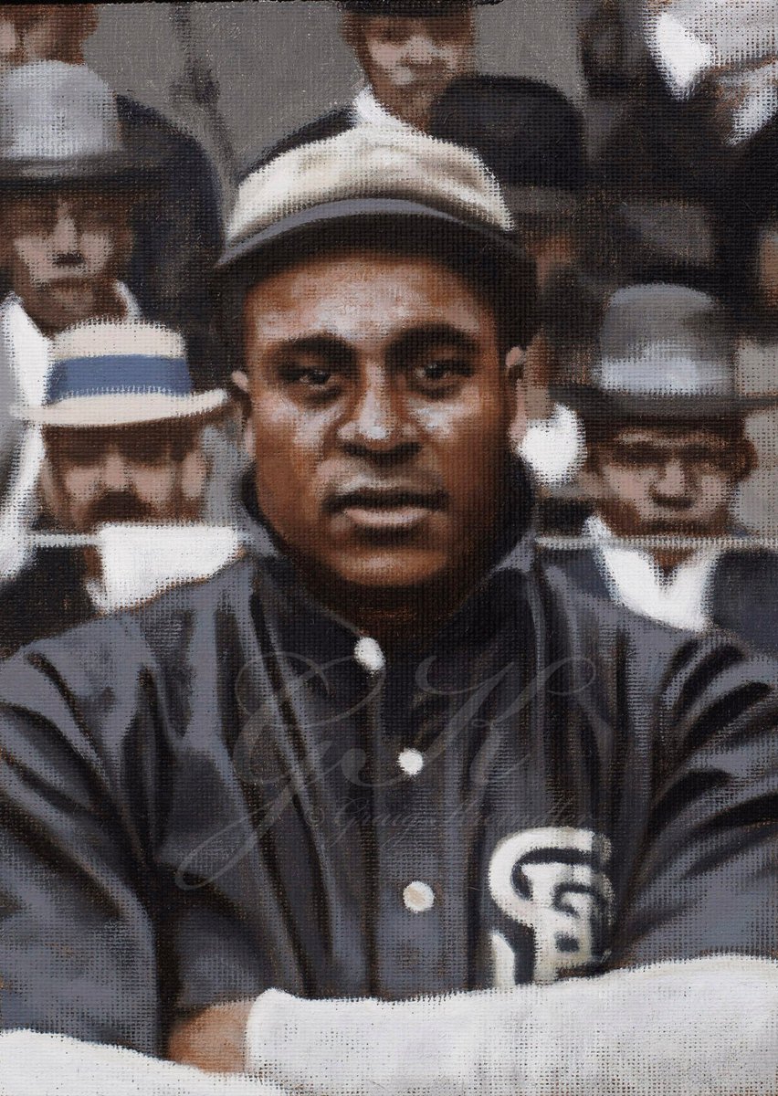 A small portrait of Walter Ball (born #OTD - or on 9/13, depending on the source - in 1878) with the St. Paul Colored Gophers in 1907. This is one of 200+ paintings of mine that will be on display at the Negro Leagues Baseball Museum in the spring of 2020.