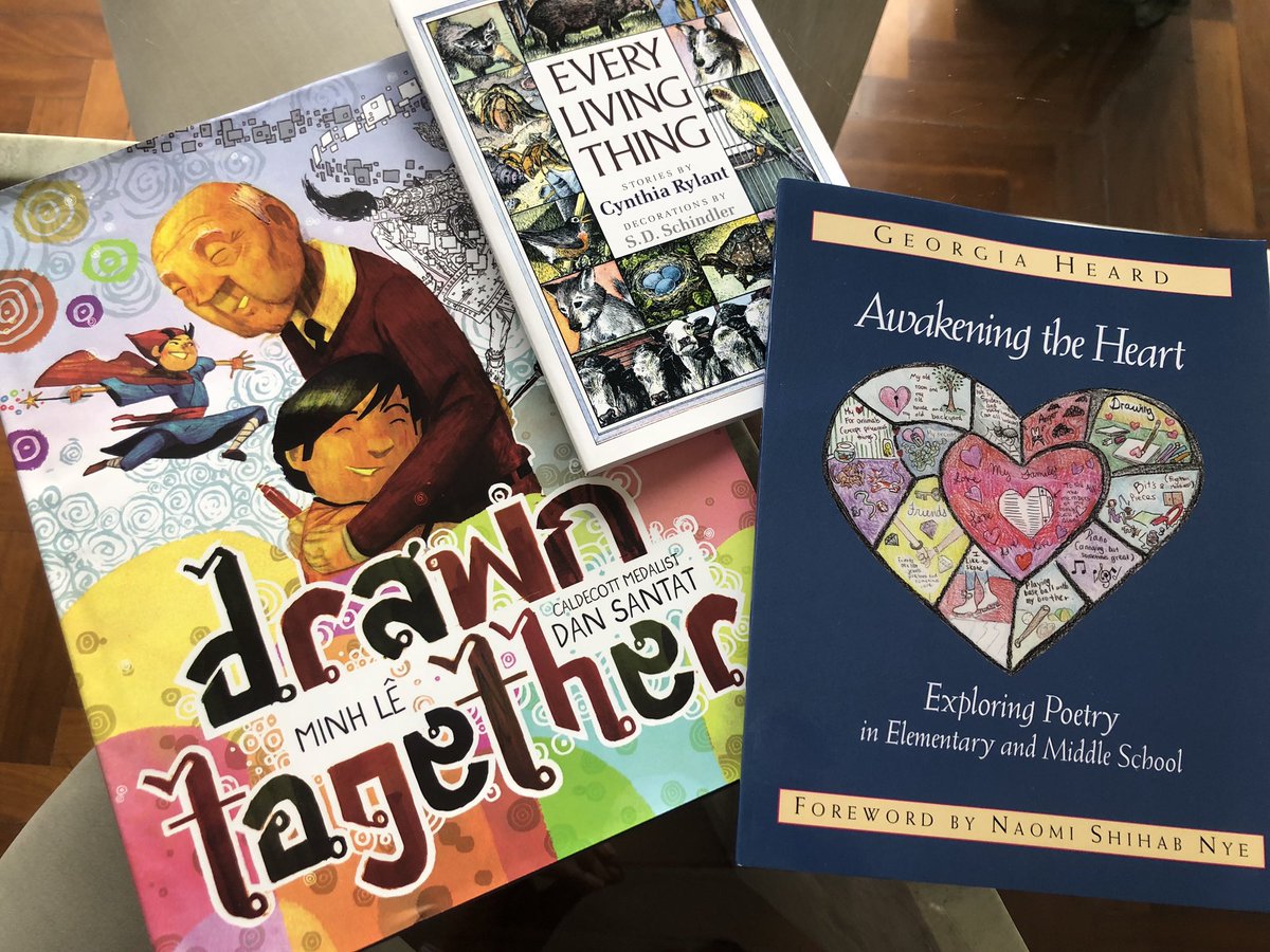 MsSarmiento9's tweet photo. Some favorite reads of mine... especially Awakening the Heart, which reminds us that, “poetry, like bread, is for all of us” 🍞😊 #FDRrocks https://t.co/S2q2TnAJys