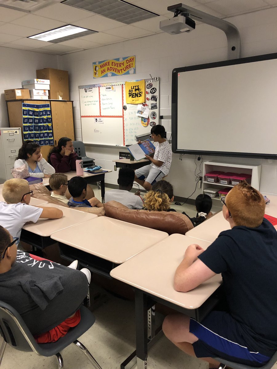 Today I gave the students a choice of how they wanted to read during compass today. They chose reading to their classmates and I absolutely loved it! #tmsreads @TrailsideMiddle