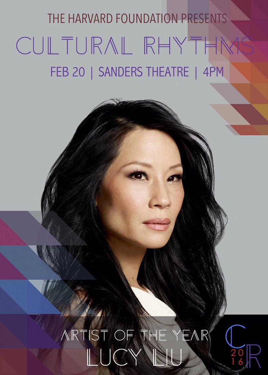 McgeeMediaLLC's tweet photo. RT @harvfoun: 2016 Harvard Artist of the Year, @LucyLiu  Feb 20 | Sanders Theatre | 4pm ALL ARE WELCOME! https://t.co/SxXN5JImUm https://t.co/ULNGw2aITl