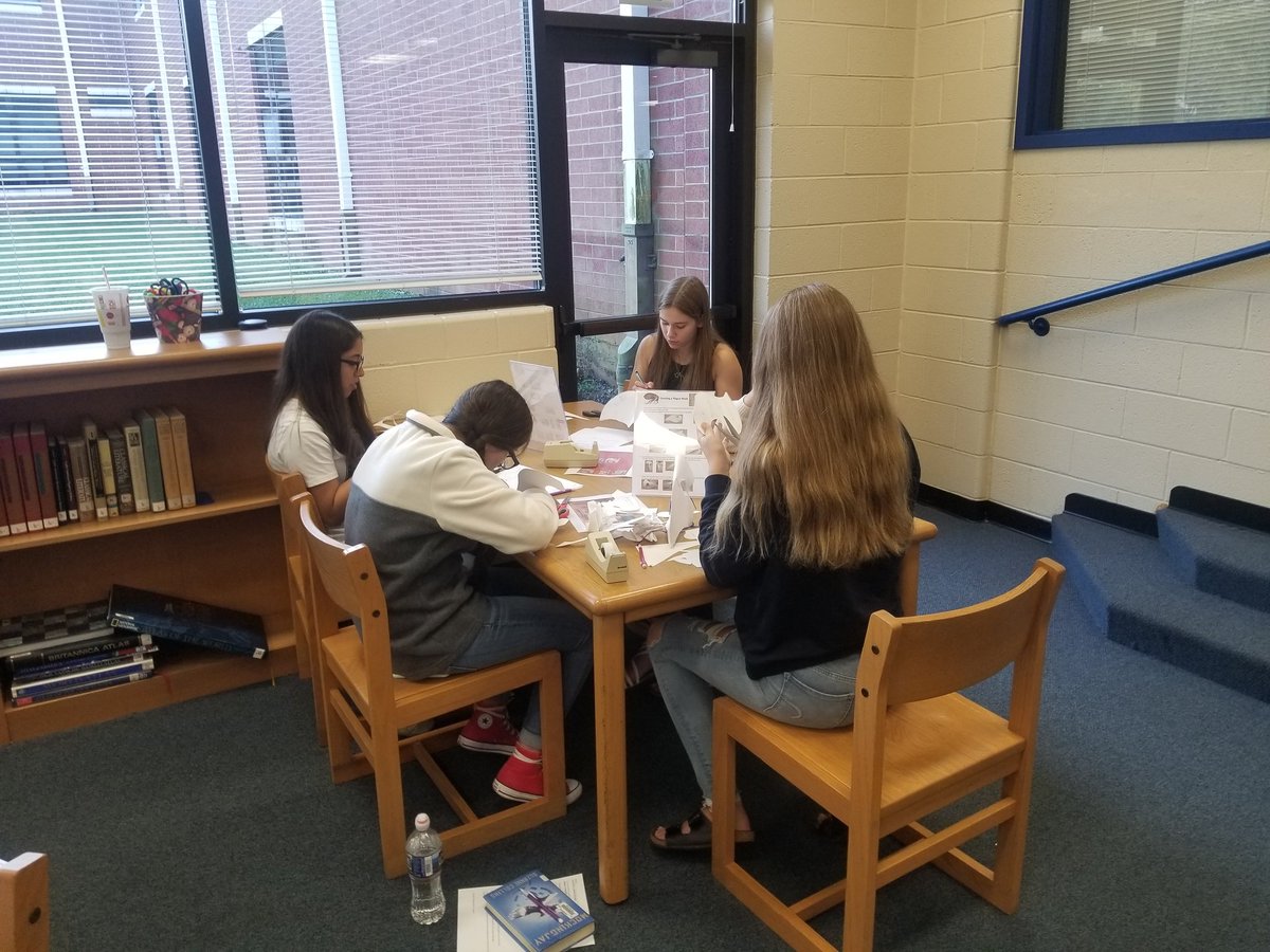 HafCorbin's tweet photo. Hands on Makerspace lesson for 9th grade honors as they get ready to start 'Romeo and Juliet'.... creating masks, watching videos, and interacting with the Globe Theater! @LHSEAGLESVA https://t.co/RrH4evhIHv