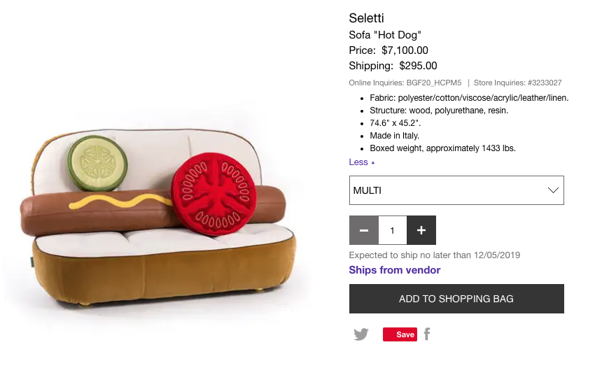 Kim Bhasin On Twitter 7 100 Hot Dog Couch 4 950 Burger Chair