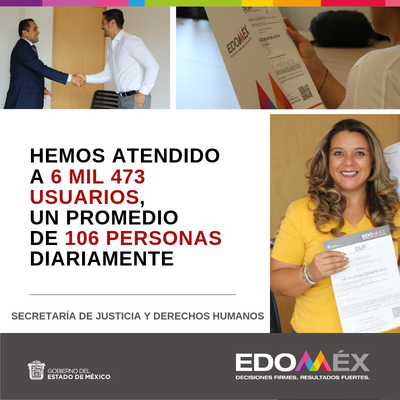 IGECEM's tweet photo. En la #COFAEM adscrita a la @SJyDH_Edomex, se atendió a un promedio de 106 usuarios al día. 
En el #Edoméx trabajamos para reducir los tiempos marcados en la ley para el trámite del Dictamen Único de Factibilidad #DUF ✍🏼 @alfredodelmazo @rod_espeleta https://t.co/5q5OJaYPql