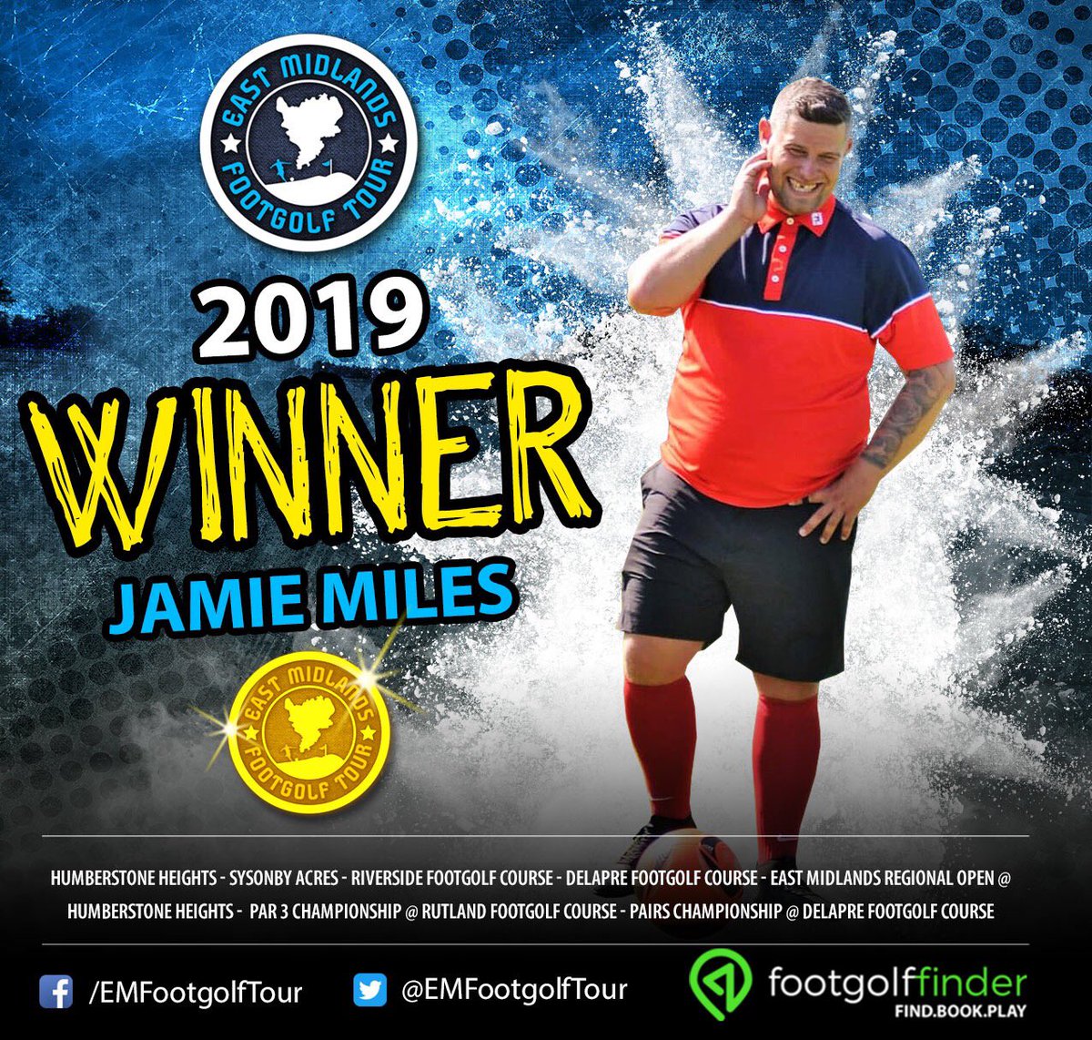 EMFootgolfTour's tweet photo. Congratulations to this year’s champion! 👏🏻👏🏻👏🏻👏🏻 #growthegame #footgolf https://t.co/RARSgVXf3T