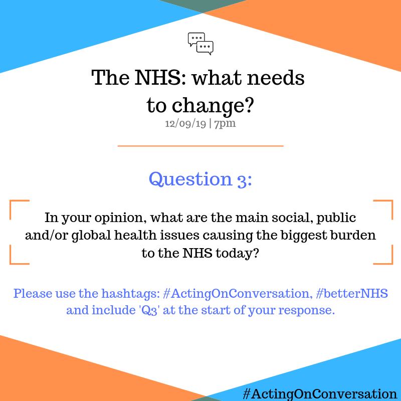 discuss_on's tweet image. Question 3: retweet our question with your answers using the hashtags #actingonconversation #betterNHS