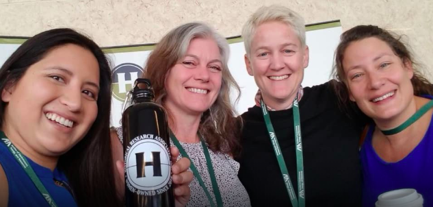 HRAssoc's tweet photo. #TBT (2018) HRA’s Katherine Beckley and @HistoryGrrl with Ashley Salas and Shannon Dilley at ABA-SEER. #wosb #SEERFall #ABASEER https://t.co/Ndpzem98pM