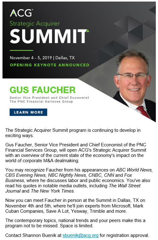 Ian Bone (@ianwbone) on Twitter photo Keynote just announced for the upcoming <a href="/ACGGlobal/">Association for Corporate Growth</a> Strategic Acquirer Summit - <a href="/GusFaucherPNC/">Gus Faucher</a> of <a href="/PNCBank/">PNC Bank</a> - to find out more and reserve your spot: acg.org/events/strateg… Keynote just announced for the upcoming <a href="/ACGGlobal/">Association for Corporate Growth</a> Strategic Acquirer Summit - <a href="/GusFaucherPNC/">Gus Faucher</a> of <a href="/PNCBank/">PNC Bank</a> - to find out more and reserve your spot: acg.org/events/strateg…