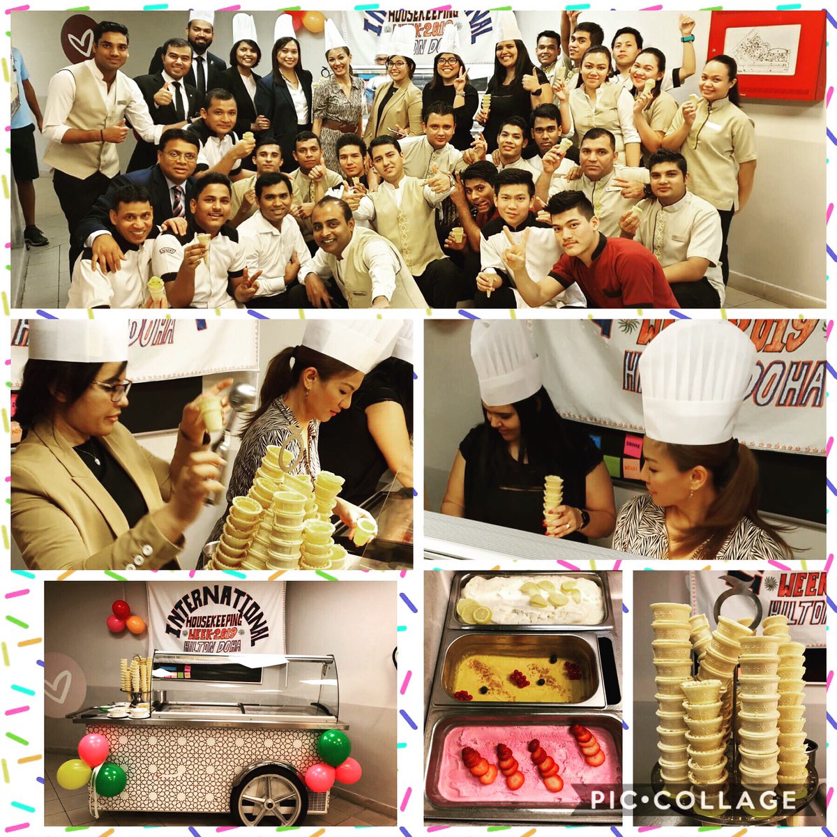 gopalarien's tweet photo. International Housekeeping Week Day 5 - Ice Cream day - Team was delighted by ❄️ Icy surprise from the management, while it’s 40 degrees🥵outside. #HiltonHousekeeping #HiltonDoha #HiltonStorytellers #wearehospitality @HiltonNewsroom @hiltondoha @AbbChris @HousekeeperDoha https://t.co/uwOPGPuN3N