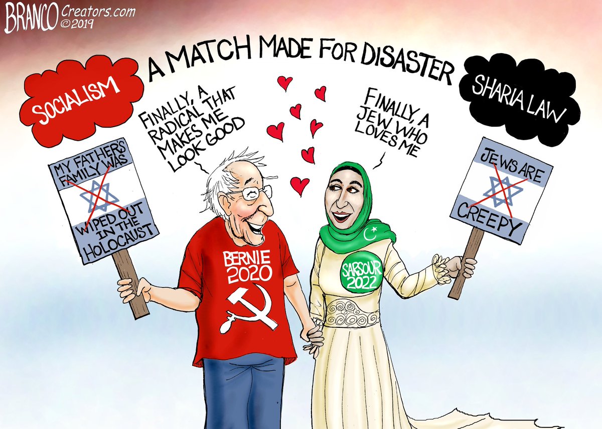 Image result for bernie sanders linda sarsour cartoon