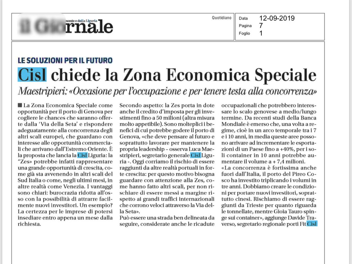 LucaMaestripie's tweet photo. La Zona Economica Speciale come opportunità per il porto di Genova per cogliere le chances che saranno offerte dalla ‘Via della Seta’ su @GiornaleLiguria https://t.co/YaIaidh27I