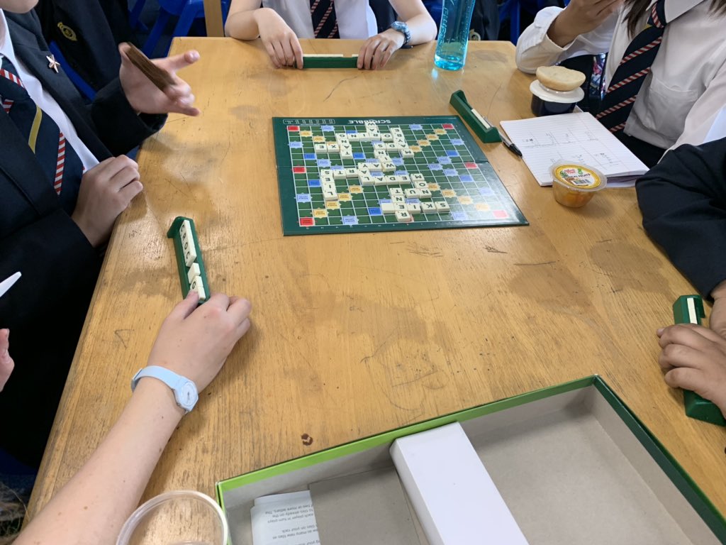 miss_mayne91's tweet photo. Such a lovely way to spend Thursday lunchtimes this year! Students from year 7 up to 11 all sat playing and loving Scrabble 💚 #ScrabbleClub #BestExtracurricular https://t.co/iZb53TqTgG
