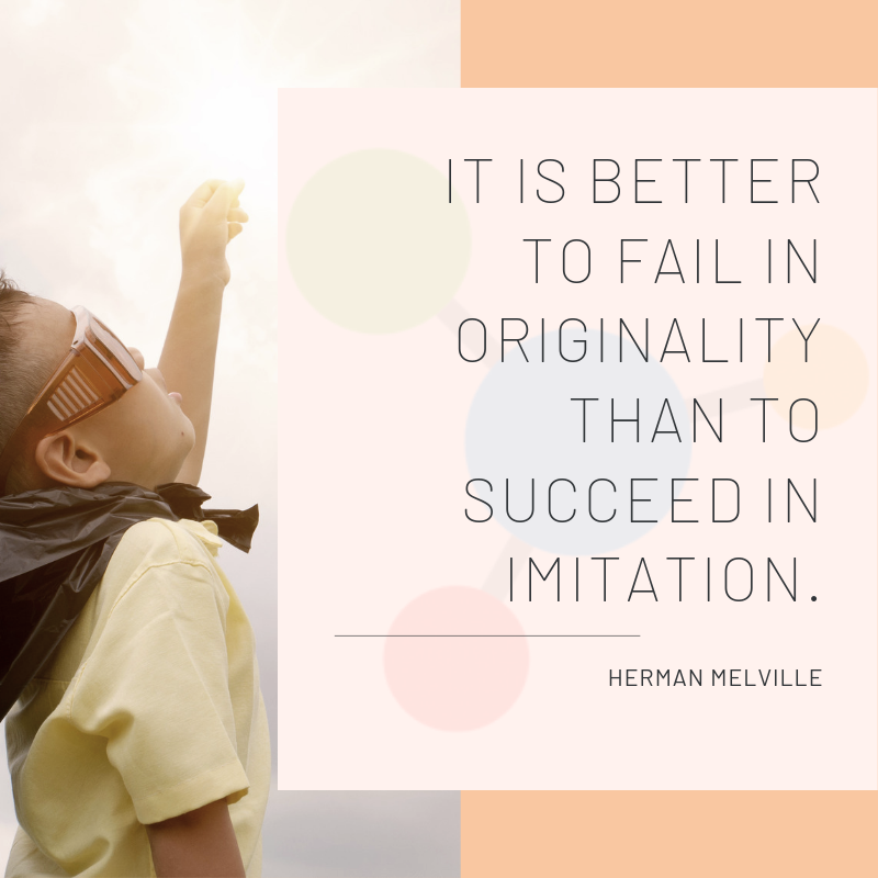 startupsutraind's tweet photo. It is better to fail in originality than to succeed in imitation.  -  Herman Melville https://t.co/4ni7fRuzwq