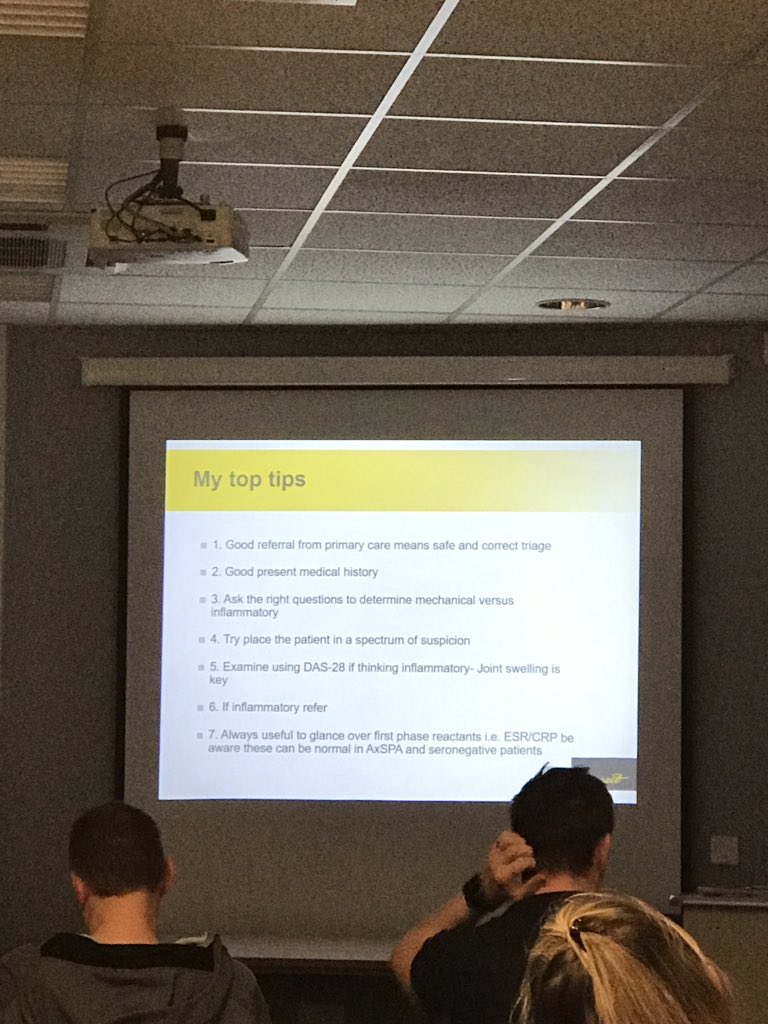 AndrewVCuff's tweet photo. Mike’s top tips for rheumatology.
#mskednet @APPN_physio https://t.co/VrTuawNi34