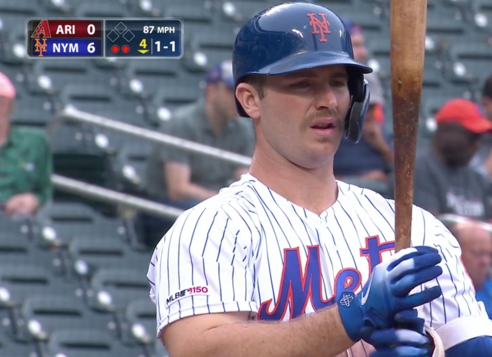 Michael Clair on X: Forgot the playoff beard, Pete Alonso is growing out  the Wild Card race mustache  / X