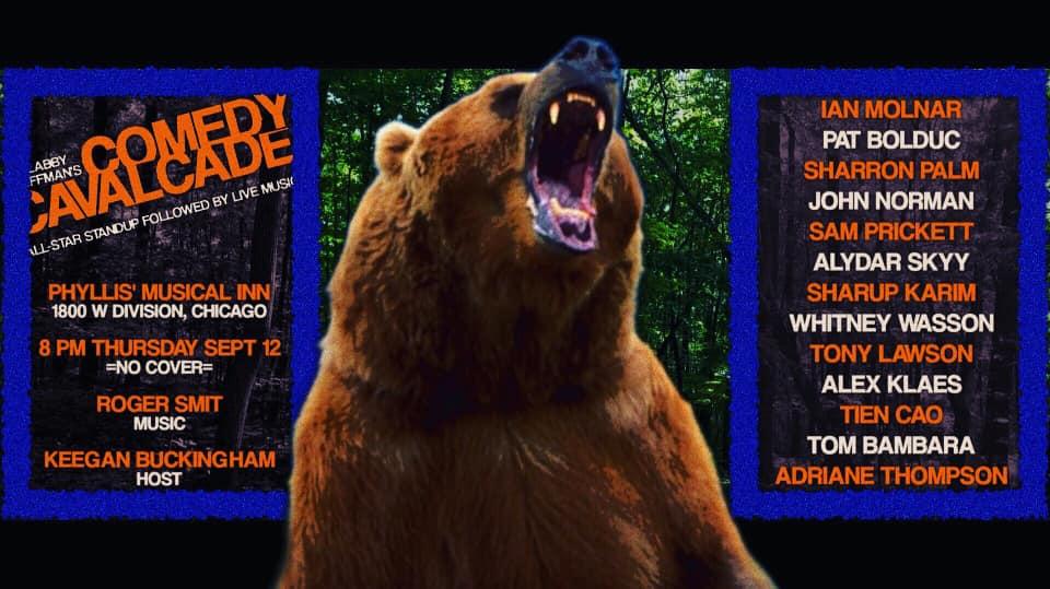 ClassicKeegan's tweet photo. Last Cavalcade of the month 2nite @ PMI ft @ianmolnar @me_johnnorman @MissAlydarSkyy @sharuuup @boozetornado @tienqcao @tombambara 8PM 1800 Division #Chicago! #chicagocomedy #chicagomusic #diychicago #wickerpark #bears https://t.co/RxzMiQ8juh