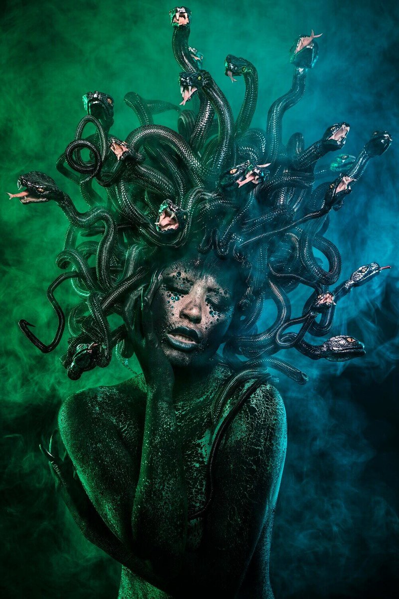SumPunkWhoCares's tweet photo. #MonsterProfile:#MythicalBeastsCycle:#Medusa:
Everybody knows who this is. She is from ancient #GreekMythology & became widespread in their culture in the 1st century BC. She was made into a #Gorgon by the Goddess #Athena for having amorous relations with #Poseidon in her shrine. https://t.co/mbFT8QQgkN