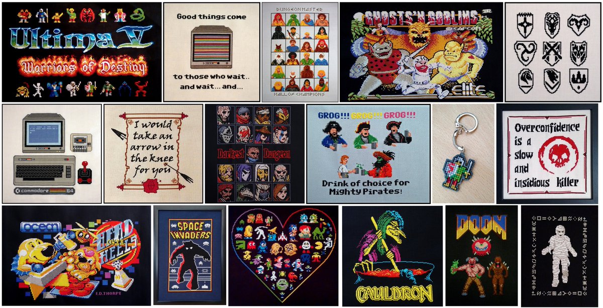 StitchFusion's tweet photo. In honour of #NationalVideoGamesDay here's another look at some of the gaming cross stitch pieces i've done. #crossstitch #nerdstitch #gamersunite #retrogaming๐ค๐น๏ธ๐ฑ๏ธ๐ฅ๏ธ๐พ๐ฎ https://t.co/2IZuwsLaMV