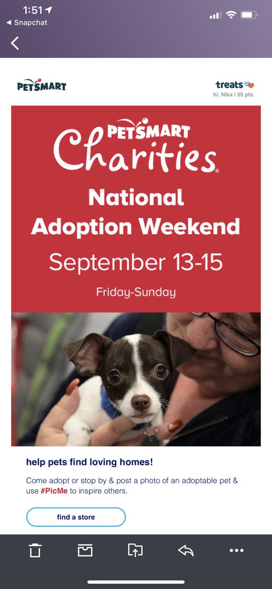 If yourself or someone you know is looking for a fur baby, go to your local PETSMART or visit their website for more information on this weekends #NationalAdoptionWeekend . Please adopt, don’t buy!