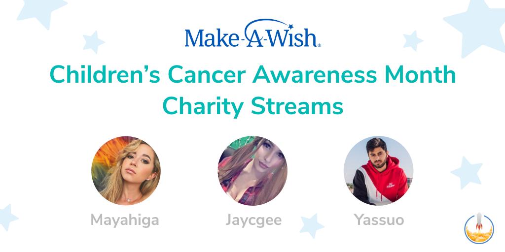 StreamElements's tweet photo. Three incredible 💪 streamers are going live on Twitch today to raise funds for @MakeAWish Childhood Cancer Awareness Month.
Catch them live and help make wishes come true!
@Yassuo: https://t.co/H2V5rOAp6d 🔴
@mayahiga6: https://t.co/Cw6BNCkfhD
@jayyycgee https://t.co/IMDCchi6iN https://t.co/RrlxCIcQPB