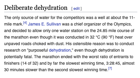 kslane's tweet photo. Everyone should read the Wikipedia page for the 1904 Summer Olympics men's marathon, possibly the most insane sporting event ever held. https://t.co/MECnTLHjuN https://t.co/OS5NThj5AO