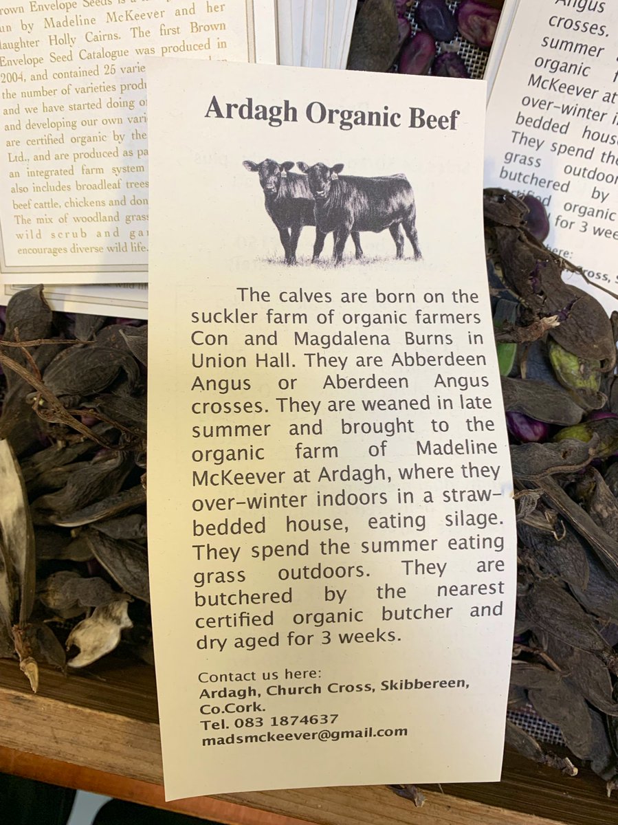 SlowFoodIreland's tweet photo. Not only does the eminent @MadsMcKeever save edible organic seeds for future generations to grow and enjoy, Madeliene also raises delicious organic beef on her farm in Ardagh North, between Heir Island and Skibbereen in south west cork. #thisisirishfood https://t.co/kLnjWTqZ0L