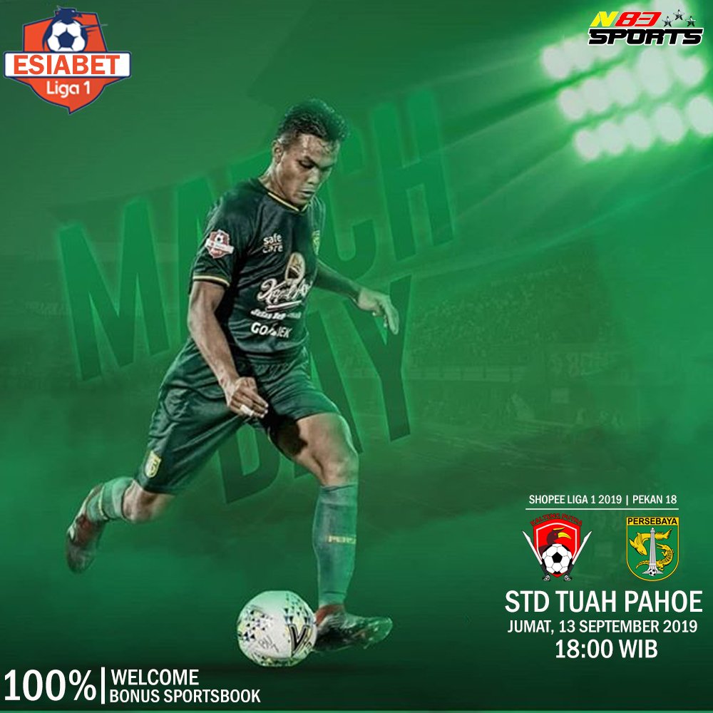 medan_bisyar's tweet photo. Shopee Liga 1 2019
Kalteng Putra vs Persebaya
Jumat 13 Sep 2019 | 18:00 WIB | https://t.co/4K3AFlCiiM
#ESIABET #N83SPORTS #AGENJUDIBOLAONLINE24JAM #AGENJUDISLOTONLINE24JAM #SITUSJUDIONLINE #JUDIONLINE #SHOPEELIGA12019 #KALTENGPUTRA #PERSEBAYASURABAYA #AREMAFC #BORNEOFC #PREDIKSI https://t.co/2SPMskDmwg