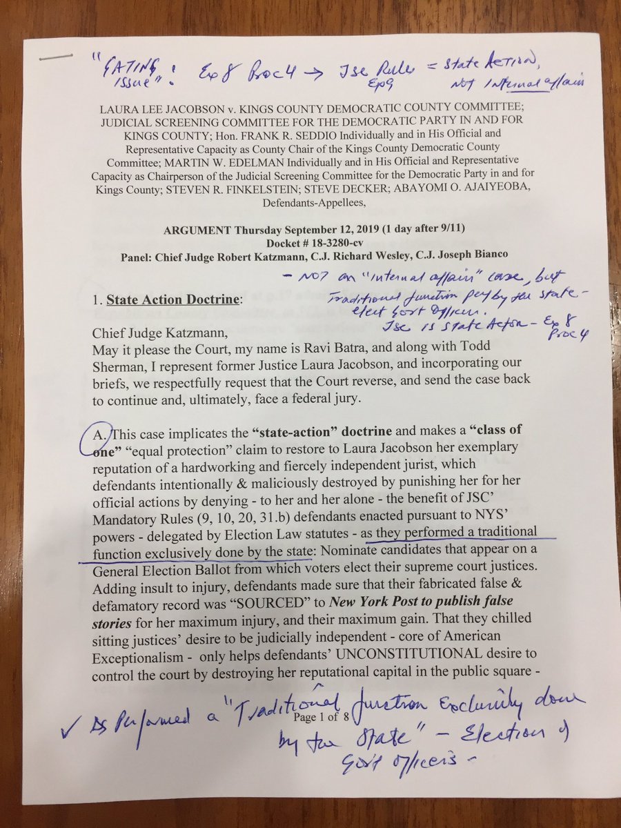 RaviBatra's tweet image. Highest honor, as a lawyer, 2seek2 resurrect exemplary reputation of an incumbent Justice, who was retaliated against for official actions by those who wish😱 to “own” the Court🤗😘. 
Appeared in lofty US #SecondCircuit🇺🇸CtOfApp #ChiefJudgeKatzmann, &amp;amp; Hon. C. JJ Wesley &amp;amp; Bianco🇺🇸