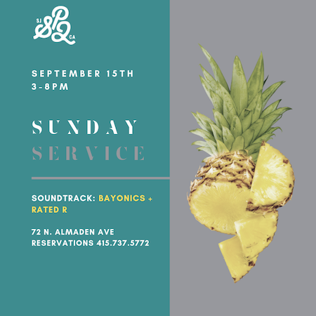 It's that time again....San Jose lets do this!!!! Everyone come on down to SP2 downtown and get some of this Sunday Service with Bayonics. 3-8pm