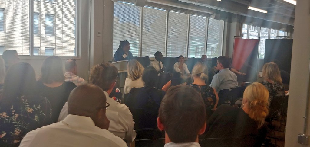 Our own <a href="/TWestfield/">T. Westfield • iHandleStuff®</a>, alongside <a href="/JodaThongnopnua/">Joda Thongnopnua</a>, <a href="/ChattStateCC/">Chattanooga State Community College</a>'s Bo Drake and the Maclellan Shelter for Families' Aaron Quinn, speaking to this year's @CHAchambe <a href="/LeadershipChatt/">Leadership Chattanooga Alumni Association</a> class on economic mobility!